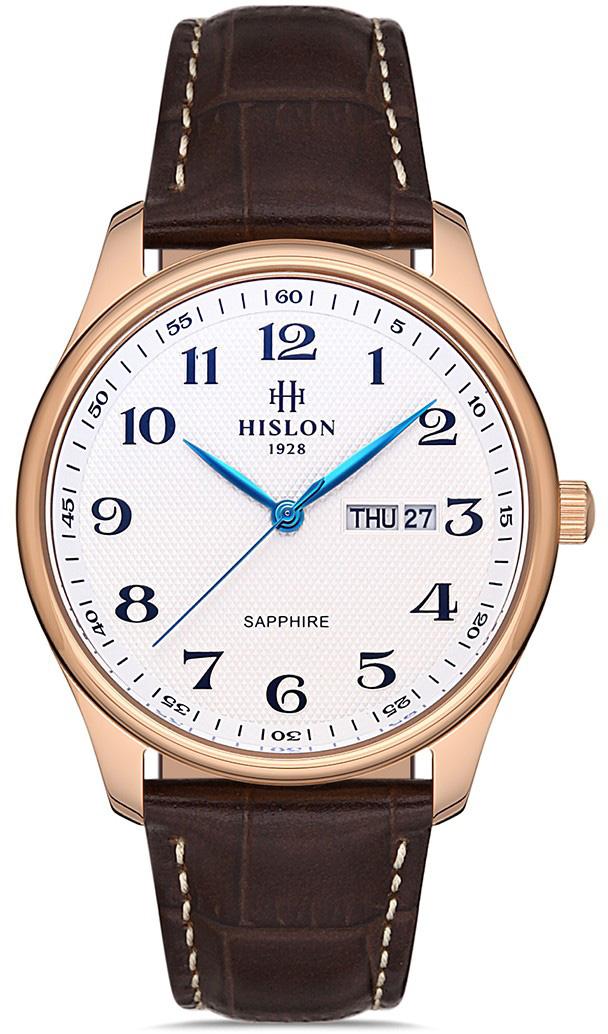 Hislon CL113R-01KR Takvimli 42 mm Kahverengi Deri Kordon Analog Kol Saati