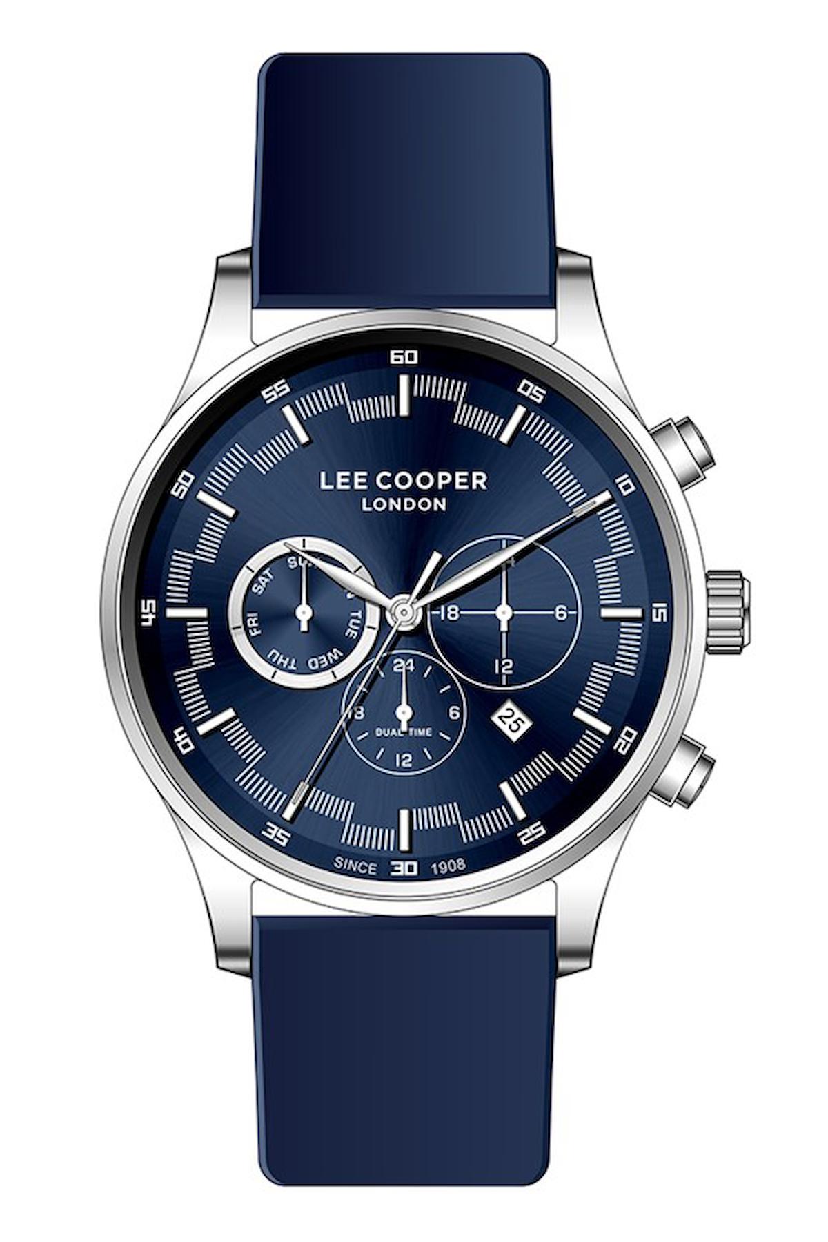 Lee Cooper LC07520.399-NM Takvimli 44 mm Lacivert Plastik Kordon Analog Erkek Kol Saati