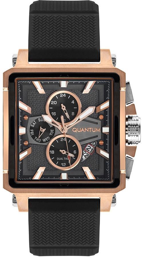 Quantum HNG969.850 Takvimli 42 mm Siyah Silikon Kordon Analog Erkek Kol Saati