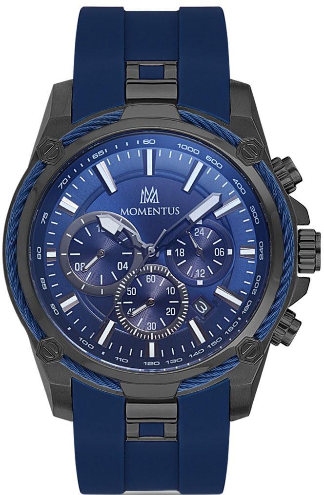 Momentus SM347N-11MN Takvimli 44 mm Lacivert Çelik Kordon Analog Erkek Kol Saati
