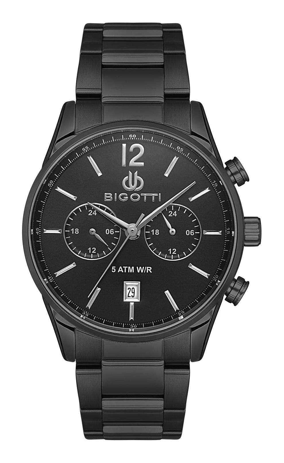 Bigotti BG.1.10509-5 Takvimli 42 mm Siyah Çelik Kordon Analog Erkek Kol Saati