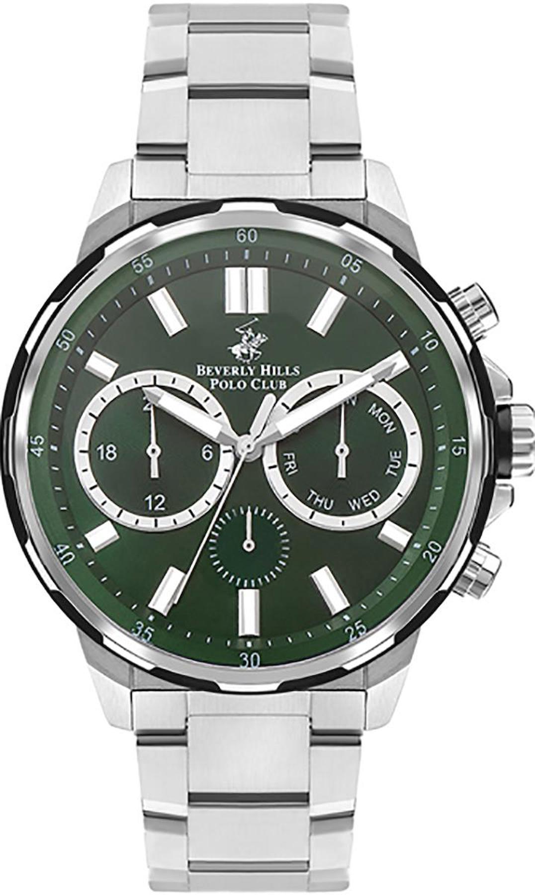 Beverly Hills Polo Club BP3403X370 Takvimli 47 mm Çelik Kordon Analog Erkek Kol Saati