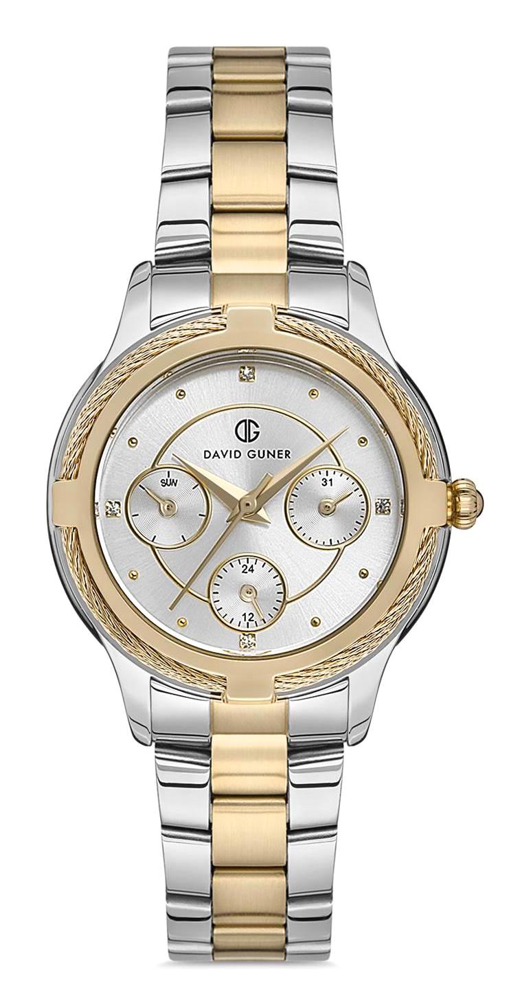 David Guner DG-8181LA-D1 Takvimli 33 mm Çelik Kordon Analog Kol Saati