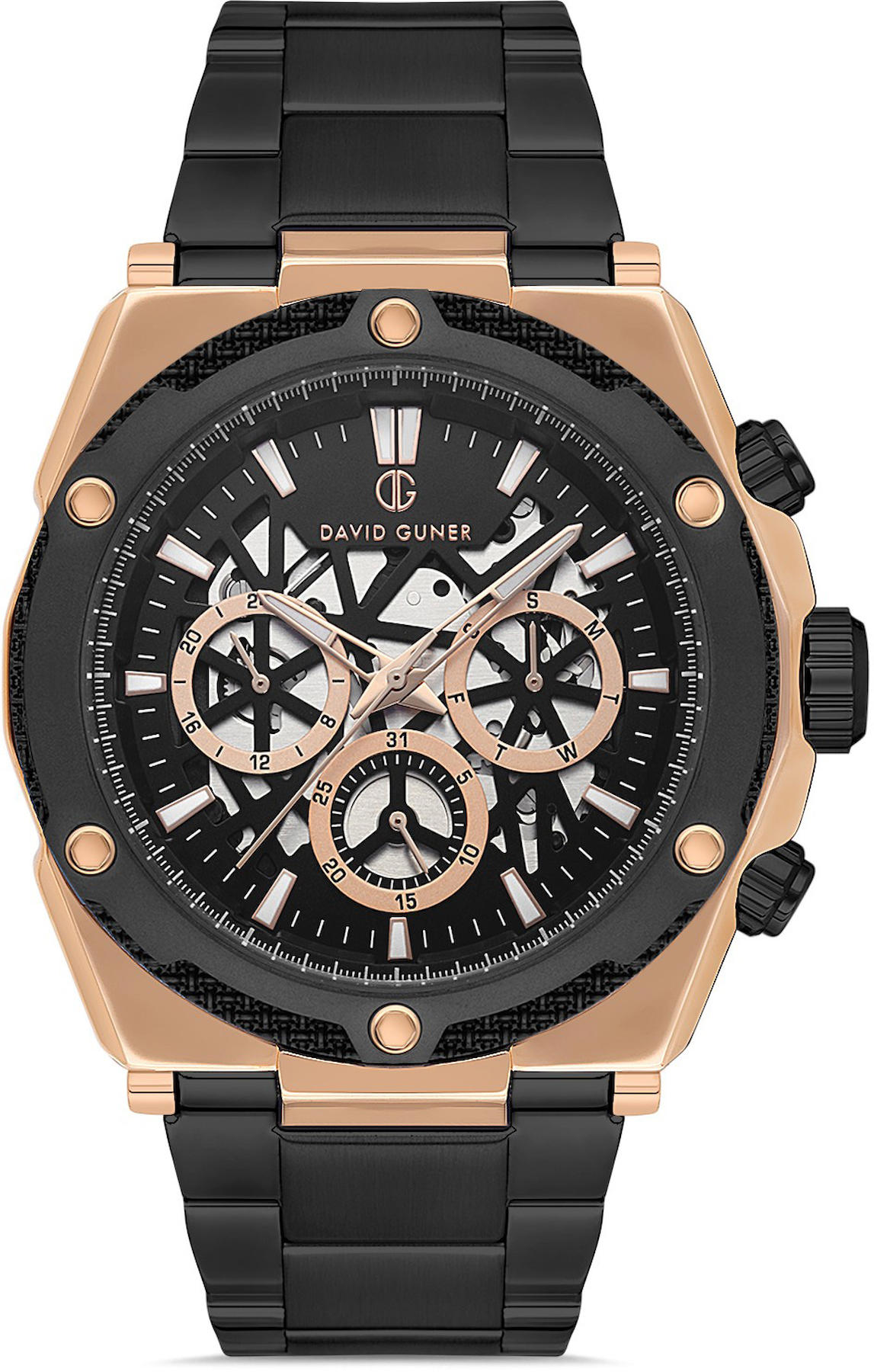 David Guner DG-8640GA-R2 Takvimli 42 mm Metal Kordon Analog Kol Saati