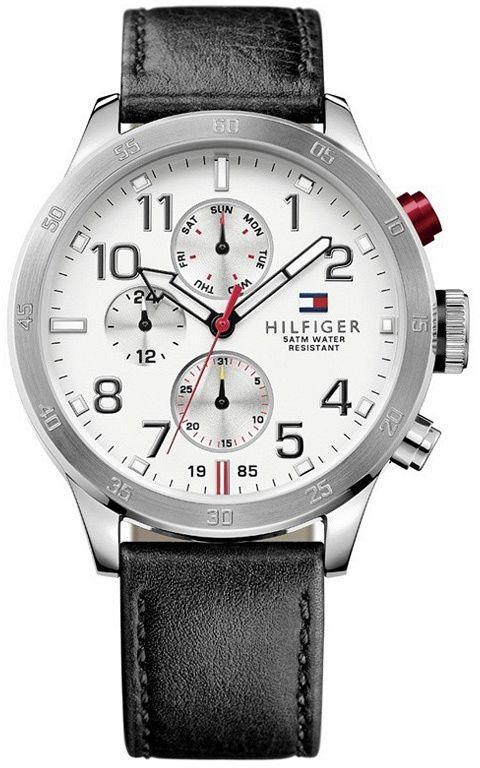 Tommy Hilfiger TH1791138 Takvimli 44 mm Siyah Deri Kordon Analog Erkek Kol Saati