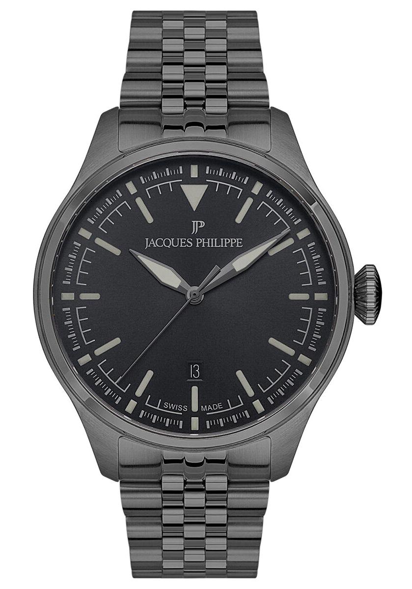 Jacques Philippe JPQGS228347 Takvimli Siyah Çelik Kordon Analog Erkek Kol Saati