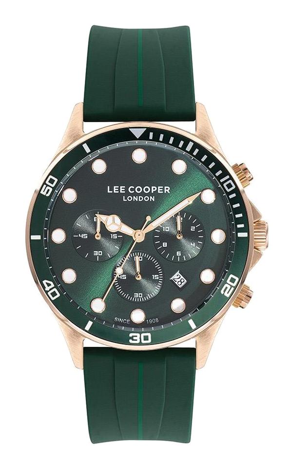 Lee Cooper LC07294.477 Takvimli 45 mm Yeşil Silikon Kordon Analog Erkek Kol Saati