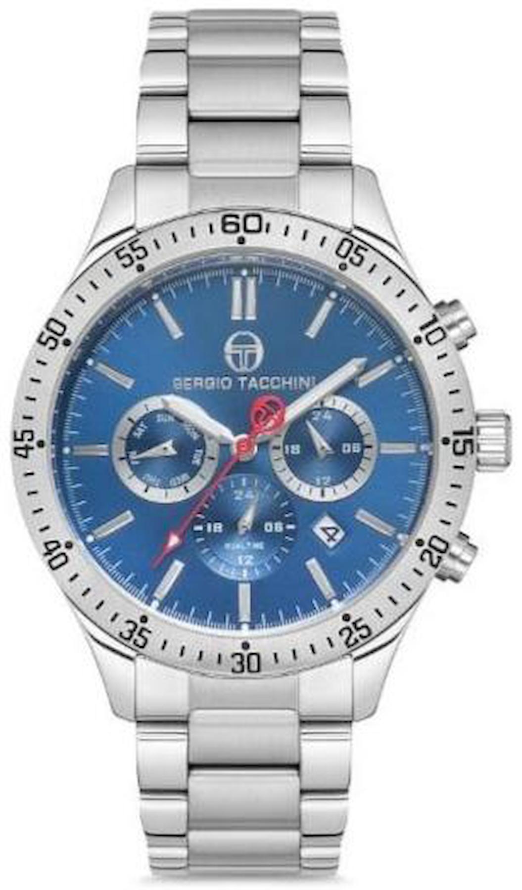 Sergio Tacchini ST.1.10102.2 Takvimli 43 mm Çelik Kordon Analog Erkek Kol Saati
