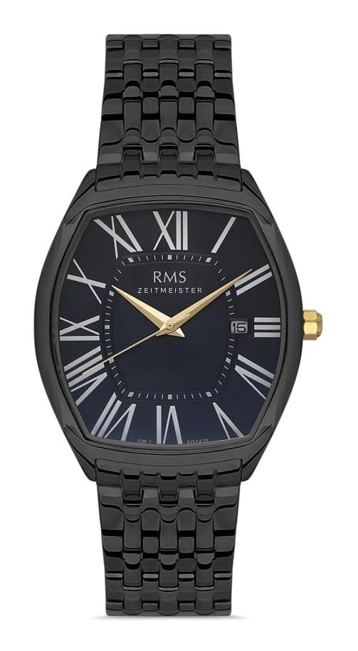 Romanson GR.1.AG1428.08 Takvimli 37 mm Siyah Çelik Kordon Analog Erkek Kol Saati