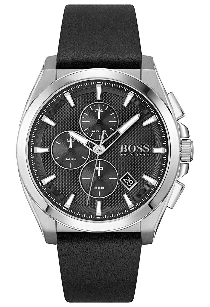 Hugo Boss HB1513881 Pusulalı Takvimli 42 mm Siyah Deri Kordon Analog Erkek Kol Saati