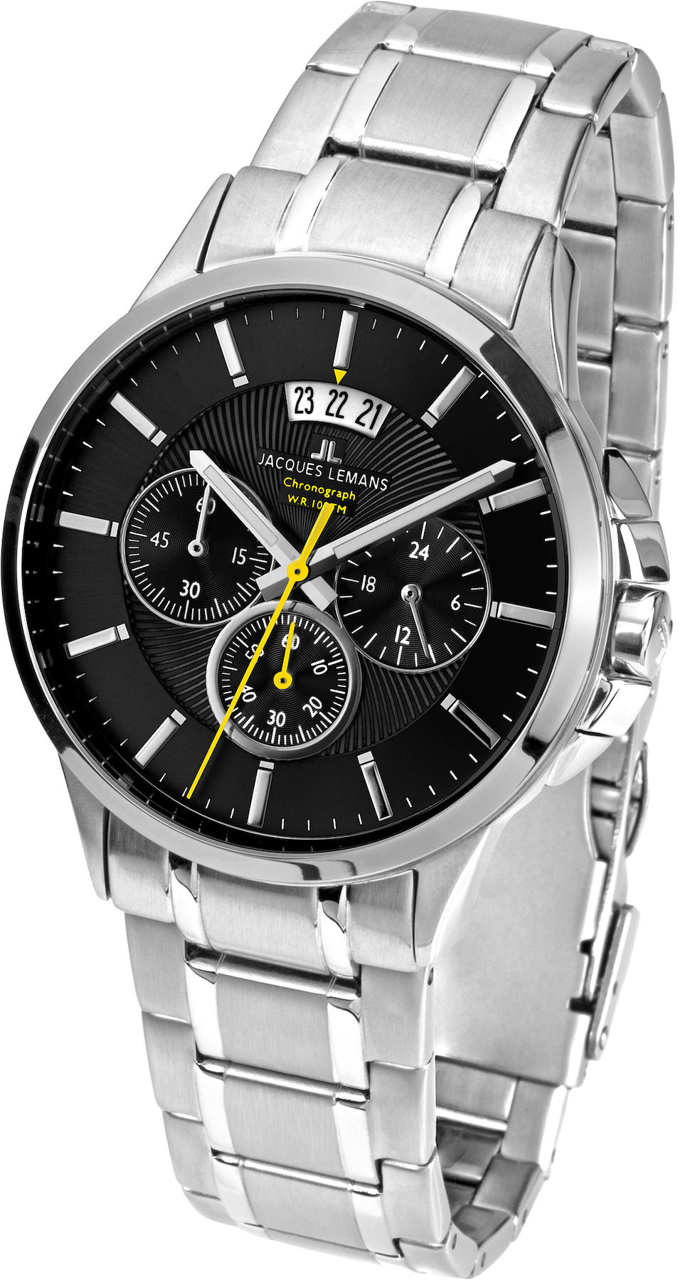 Jacques Lemans SYDNEY 1-1542D Pusulalı Takvimli 42 mm Çelik Kordon Analog Erkek Kol Saati