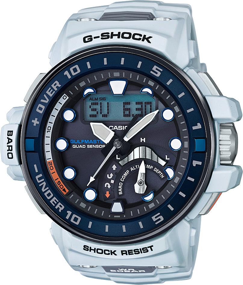 Casio GWN-Q1000-7A Takvimli 57 mm Beyaz Silikon Kordon Analog Kol Saati