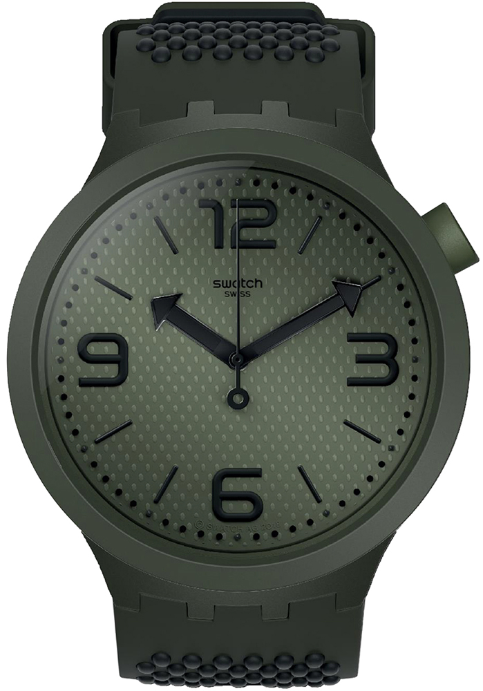 Swatch SO27M100 Takvimli 44 mm Haki Silikon Kordon Analog Kol Saati