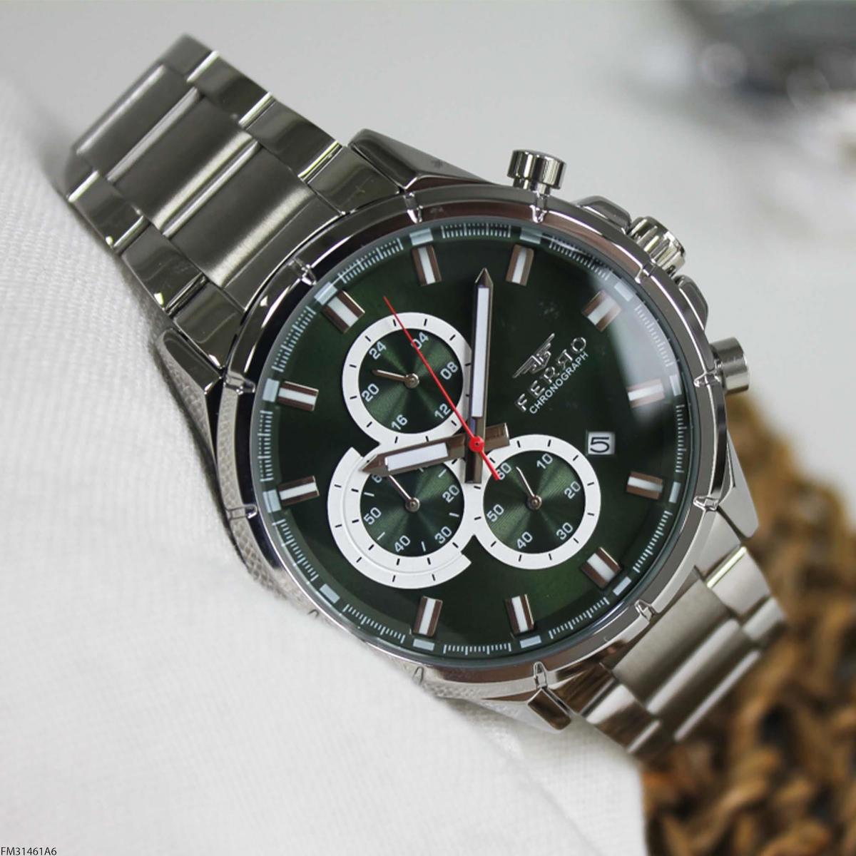 Ferro FM31461A6 Takvimli 45 mm Çelik Kordon Analog Erkek Kol Saati