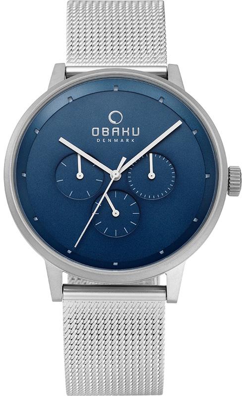 Obaku Denmark V208GMCLMC Takvimli 43 mm Çelik Kordon Analog Kol Saati