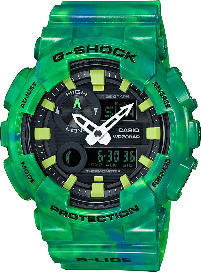 Casio GAX-100MB-3A Takvimli 51 mm Yeşil Silikon Kordon Analog Kol Saati