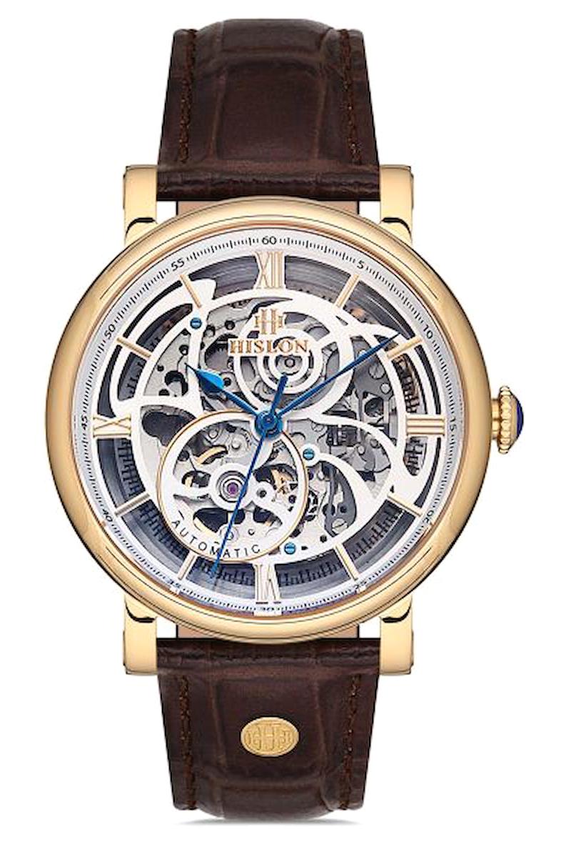 Hislon 16KG HİSLON Pusulalı Takvimli Kahverengi Deri Kordon Analog Erkek Kol Saati