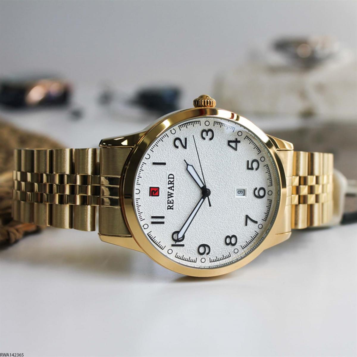 Reward RWA142365 Takvimli 44 mm Altın Metal Kordon Analog Erkek Kol Saati