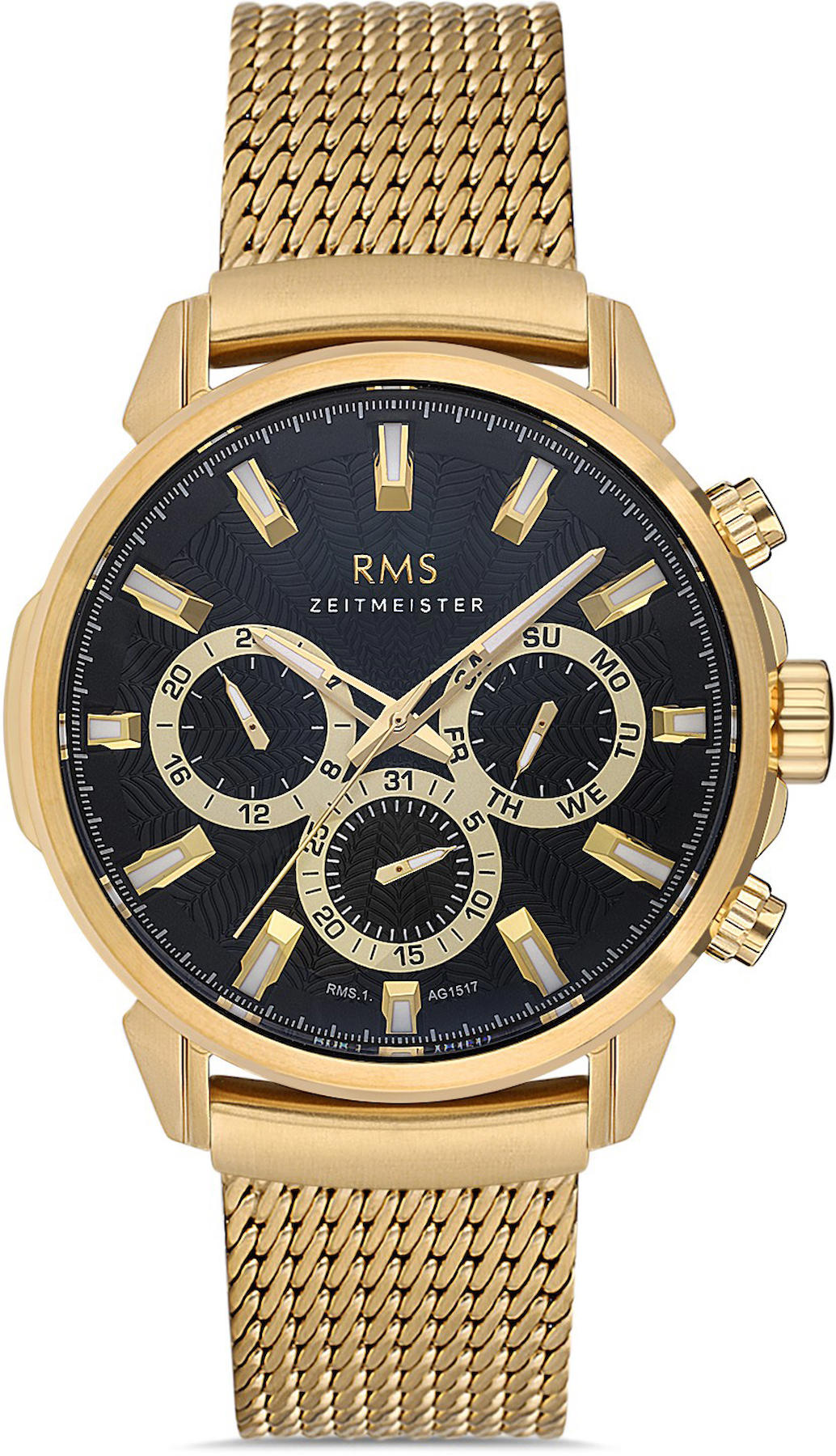 Romanson RMS.1.AG1517.07 Takvimli 42 mm Altın Çelik Kordon Analog Kol Saati