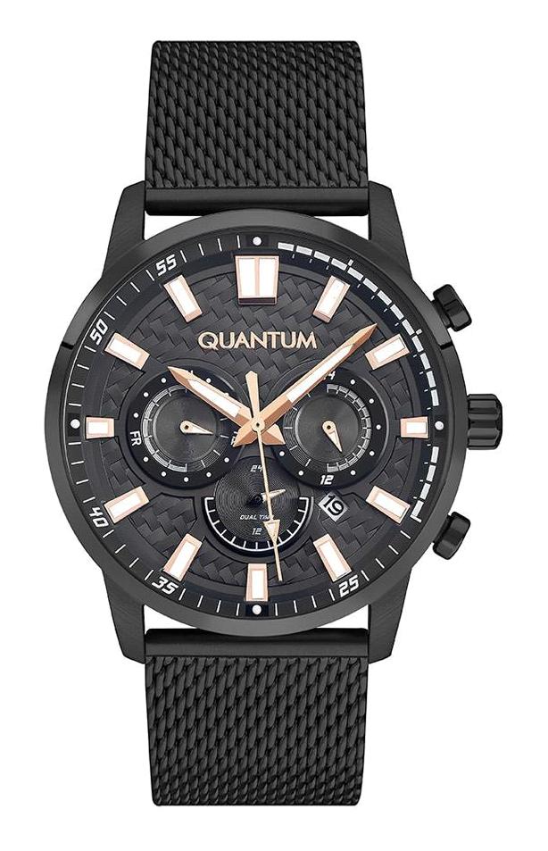 Quantum ADG1017.660 Takvimli 44 mm Siyah Çelik Kordon Analog Erkek Kol Saati