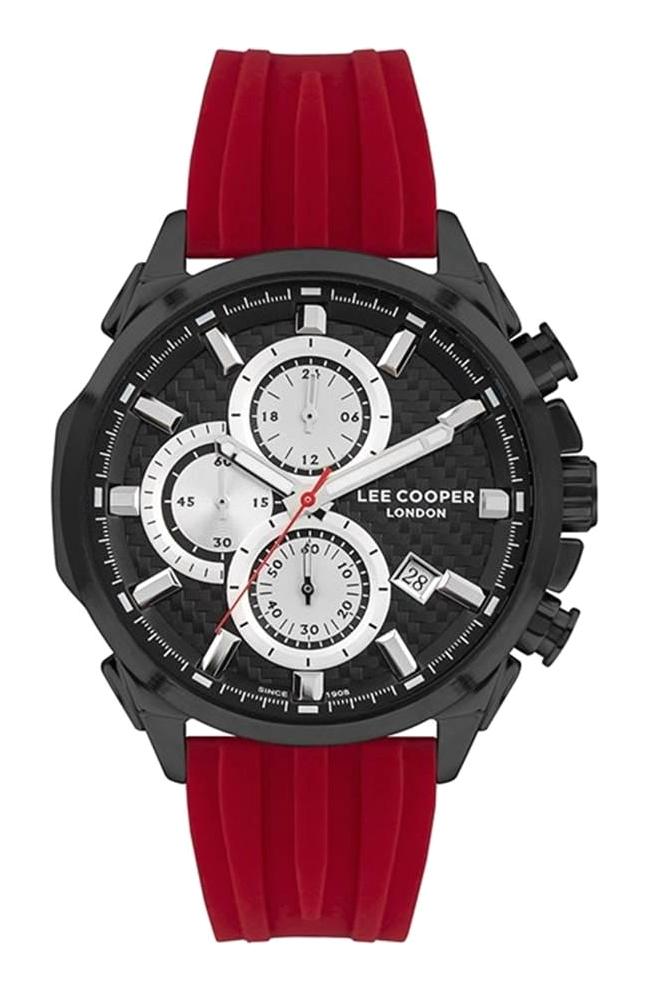 Lee Cooper LC07253.658 Takvimli 45 mm Kırmızı Silikon Kordon Analog Kol Saati
