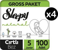 Sleepy Junior 5 Numara Organik Cırtlı Bebek Bezi 400'lü