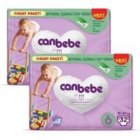 Canbebe Fırsat Paketi 6 Numara Bantlı Bebek Bezi 2x32'li