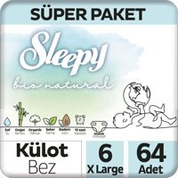 Sleepy Bio Natural 6 Numara Organik Külot Bebek Bezi 64'lü