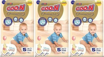 Goon Premium Soft 5 Numara Bantlı Bebek Bezi 156'lı