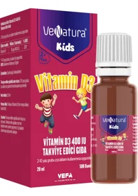 Venatura Unisex Kids Vitamin D3 Aromasız Yetişkin Vitamin 30 Kapsül
