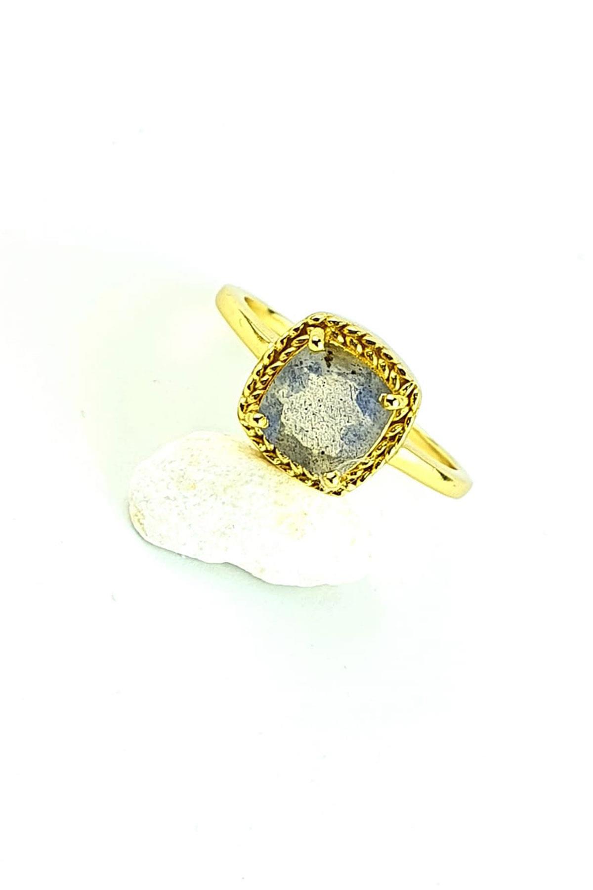 Oseshop Labradorit Taşlı 925 Ayar Altın Yüzük
