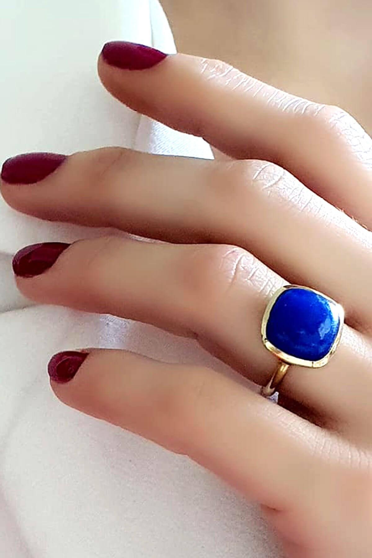 Oseshop Lapis Taşlı 925 Ayar Altın Yüzük