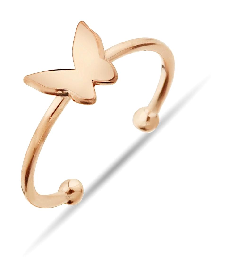 Argentum Concept Kelebek 925 Ayar Rose Gold Altın Yüzük