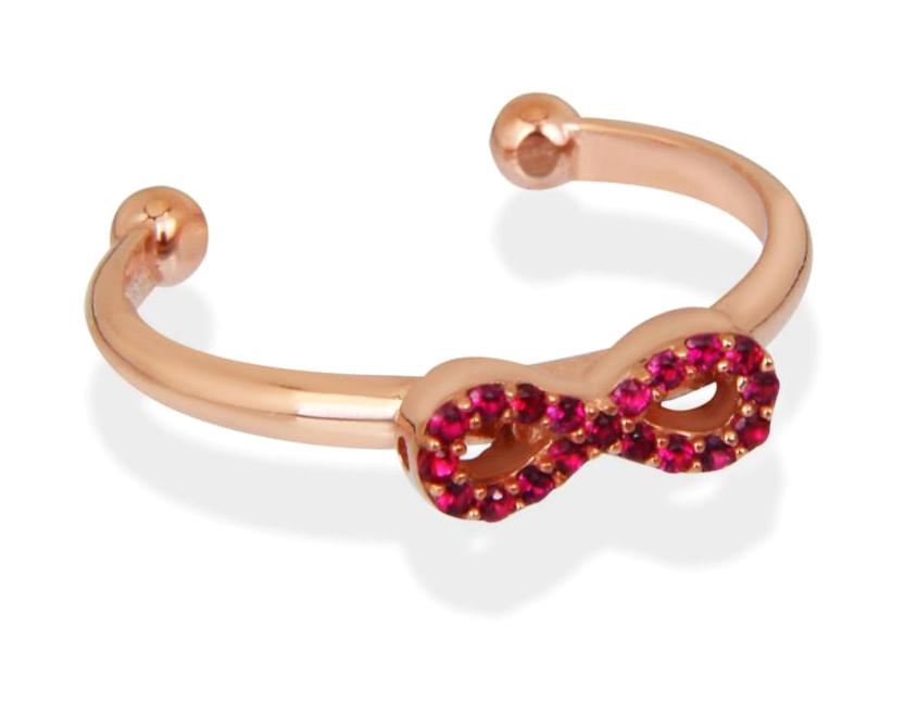 Argentum Concept Pembe Taşlı 925 Ayar Rose Gold Altın Yüzük