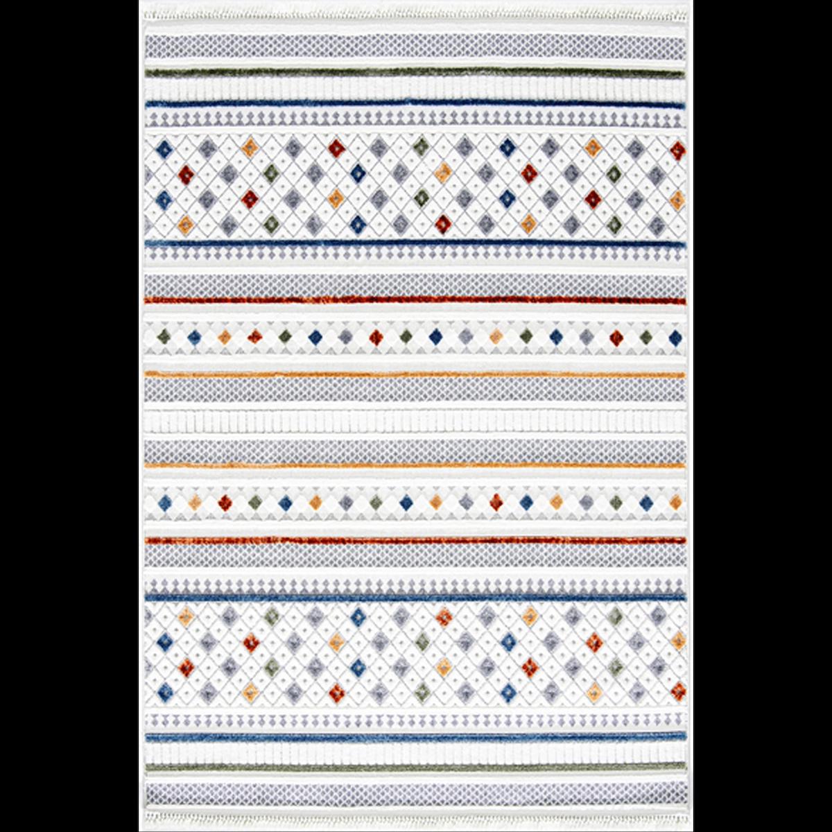 Hoom Rugs Polo 7801 Krem 12 mm Mikropolyester Antialerjenik Yıkanabilir Kalın Kaymaz Taban Dikdörtgen Makine Dokuma Salon Halısı 100x200 cm