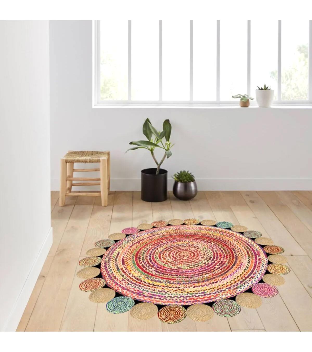 Rovigo Home RVG7012 Krem 8 mm Polyester Leke Tutmaz-Toz Tutmaz Yıkanabilir İnce Kaymaz Dot Taban Yuvarlak Makine Dokuma Salon Halısı 80x150 cm