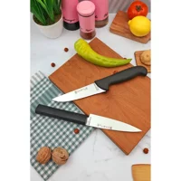 Castle Kitchen Mutfak Bıçak Seti 2 Parça Suşi Bıçağı Et Ekmek Sebze Meyve Doğrama Kesme No :1 - Siyah