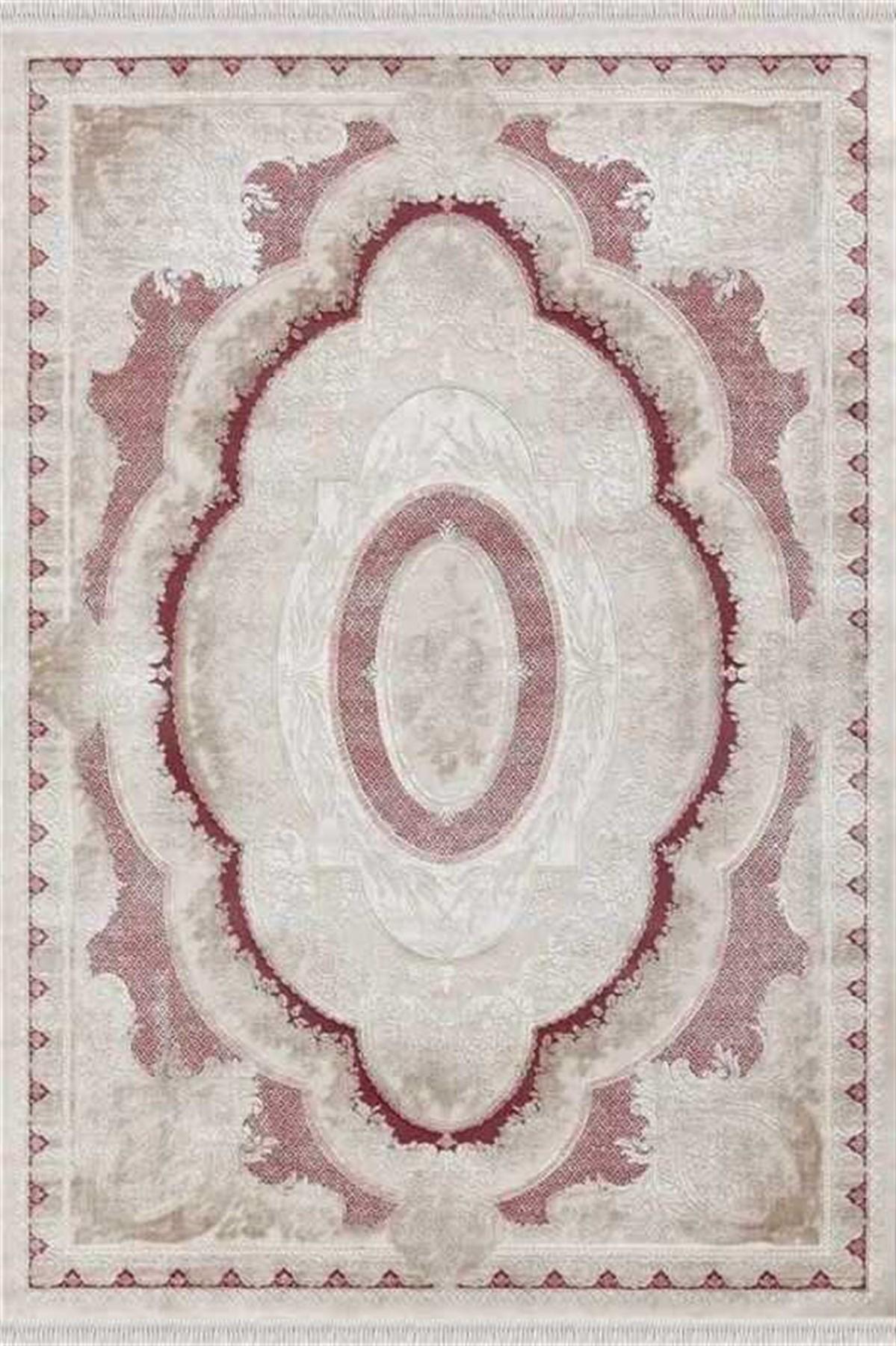 Merinos Rodin 19774 Krem 8 mm Akrilik Yıkanabilir Kalın Kaymaz Dikdörtgen Makine Dokuma Salon Halısı 160x230 cm