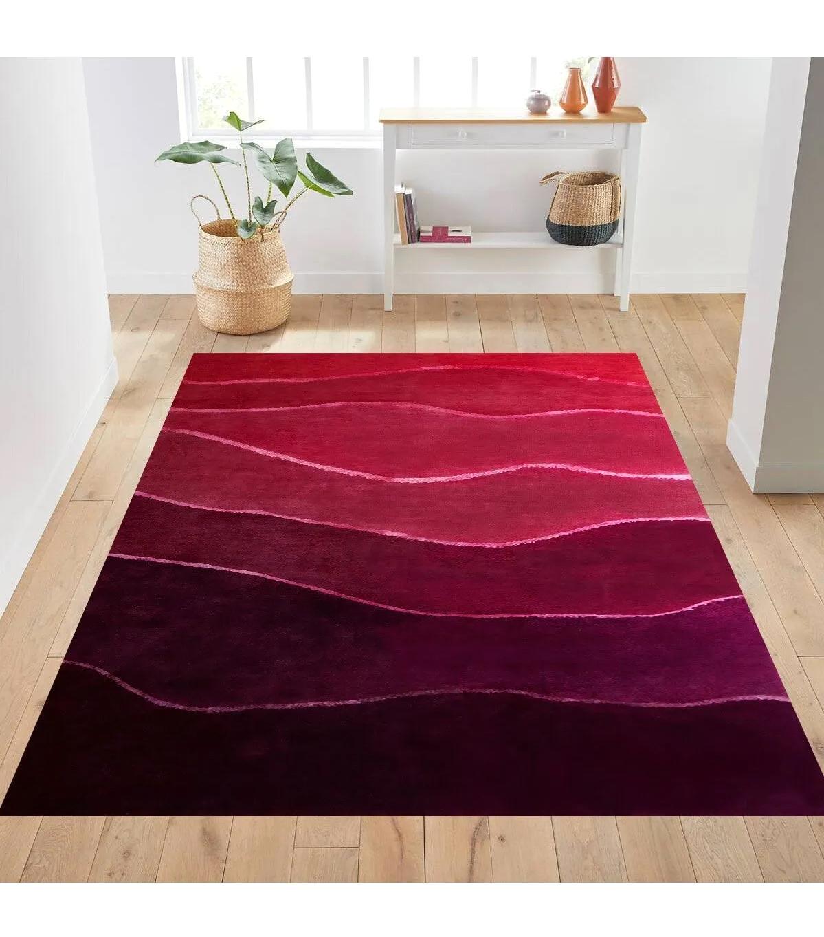 Rovigo Home RVG0221 Çok Renkli 8 mm Polyester Antibakteriyel Yıkanabilir Orta Kaymaz Dot Taban Dikdörtgen Makine Dokuma Salon Halısı 120x180 cm
