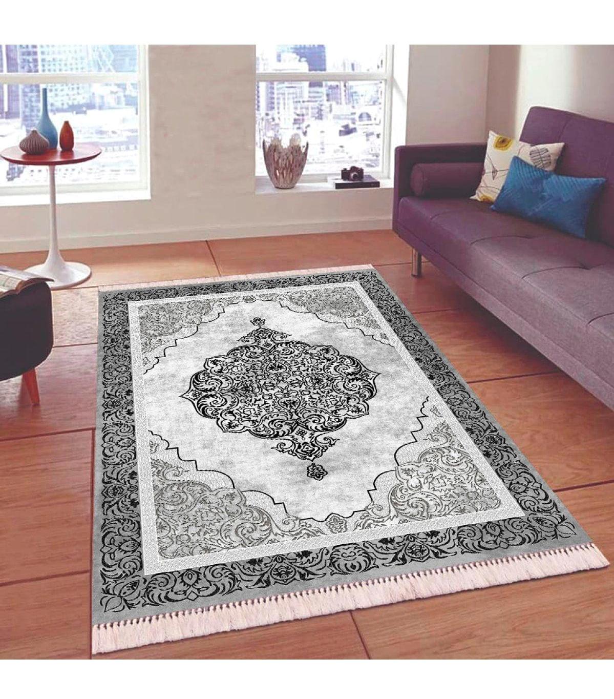 Aldora E4107 Çok Renkli 9 mm Deri Antialerjenik Yıkanabilir Orta Kaymaz Suni Deri Taban Dikdörtgen Salon Halısı 140x140 cm