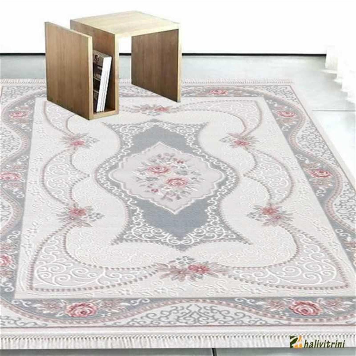 Efsane Halı Ihlara HR001063 Mavi 11 mm Akrilik Silinebilir Yıkanabilir Orta Kaymaz Dikdörtgen Makine Dokuma Oturma Odası Halısı 100x300 cm