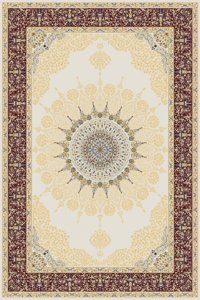 Tuğra Halı Sümer SM19 Krem 5 mm Polyester Yıkanabilir İnce Dikdörtgen Makine Dokuma Salon Halısı 200x290 cm