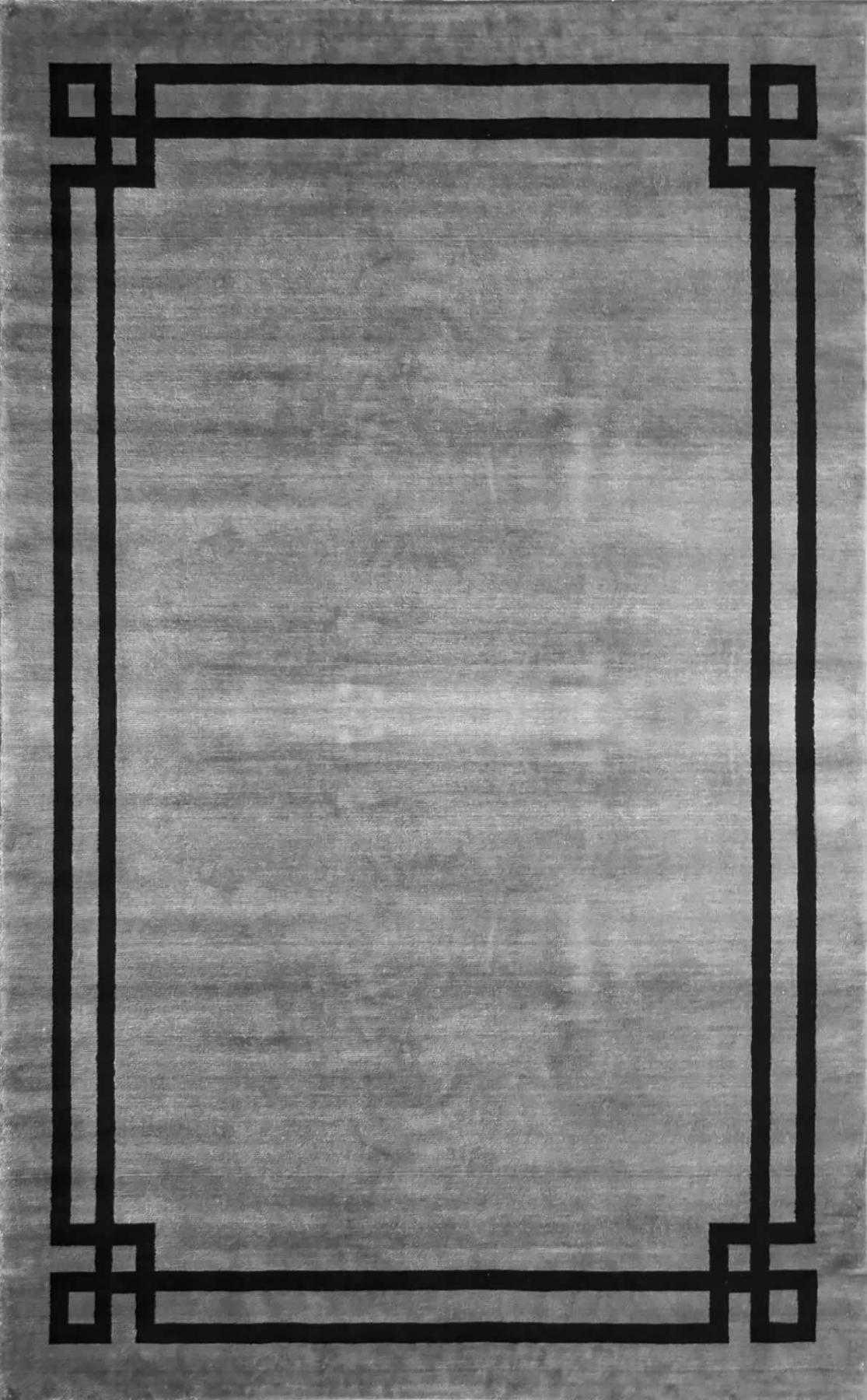 Eko Halı Vouge VG01 Gri-Siyah 6-12 mm Yün Silinebilir Yıkanabilir Orta Kaymaz Dikdörtgen Makine Dokuma Oturma Odası-Salon Halısı 100x150 cm