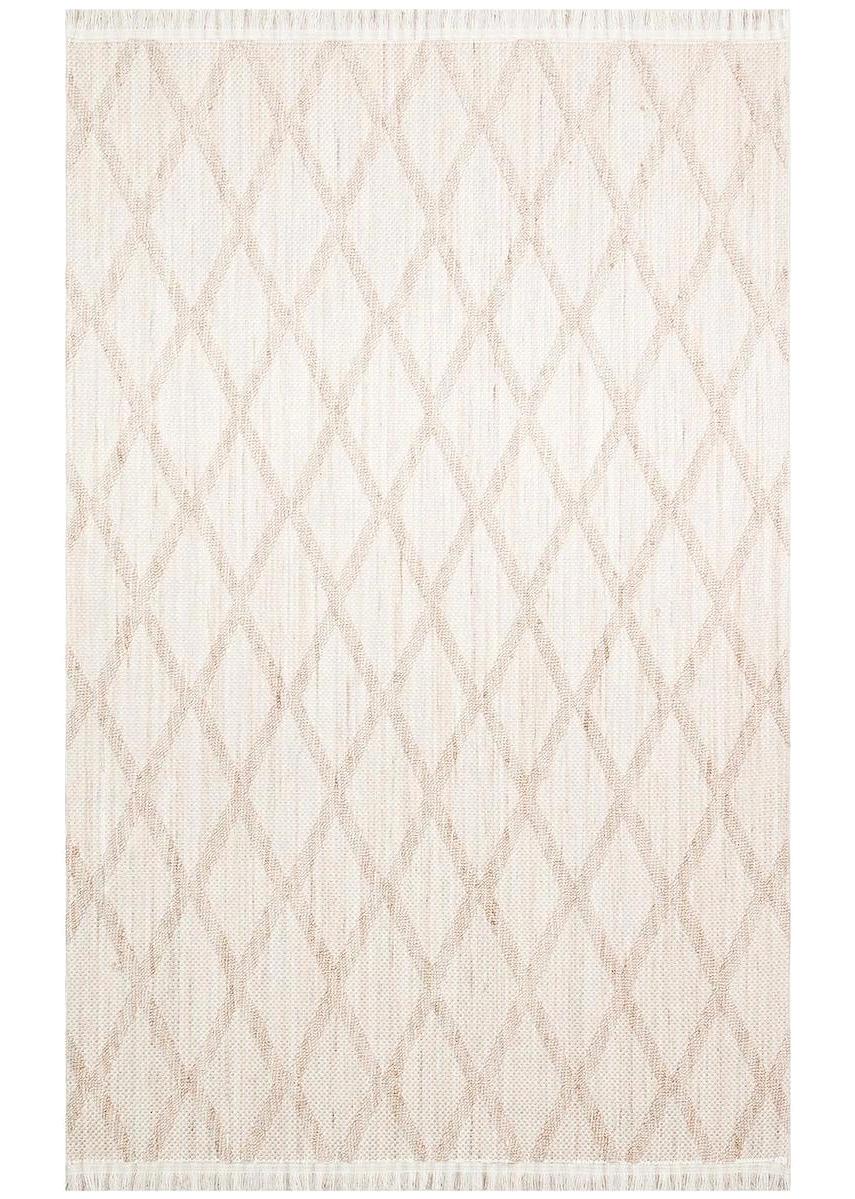 Eko Halı Cozy CZY04 Krem 12 mm Polyester Silinebilir Yıkanabilir Orta Kaymaz Dikdörtgen Makine Dokuma Salon Halısı 120x180 cm