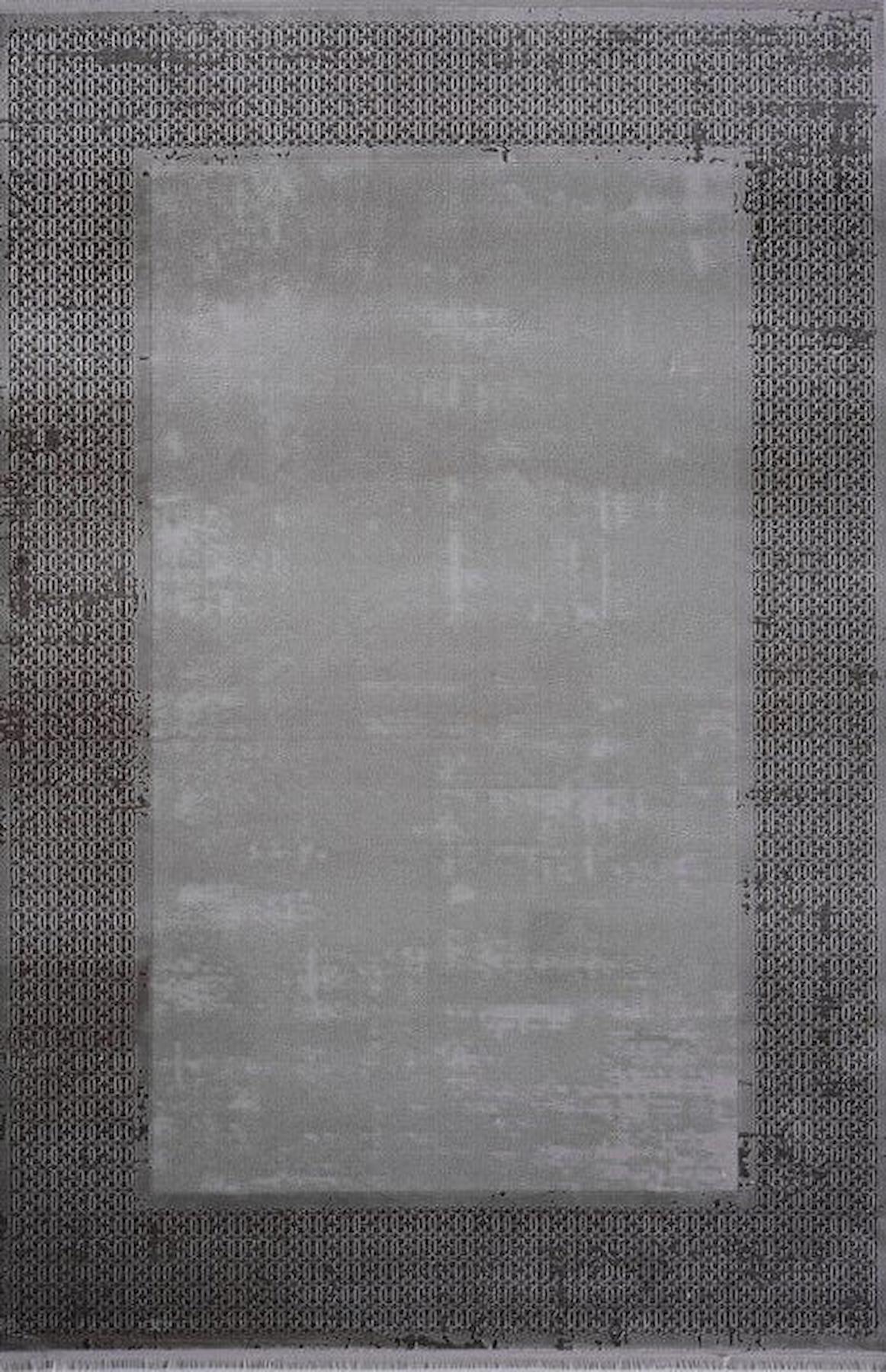 Gümüşsuyu Viera 13882 Gri 7 mm Akrilik Toz Tutmaz Yıkanabilir İnce Kaymaz Dikdörtgen Makine Dokuma Salon Halısı 120x170 cm