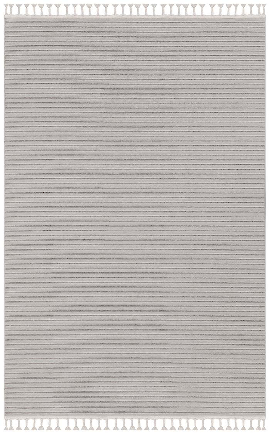 İpek Mekik Halı Shazam 2361A Gri 10 mm Polyester Yıkanabilir Orta Kaymaz Pamuk Taban Geometrik Dikdörtgen Makine Dokuma Oturma Odası-Salon Halısı 100x300 cm