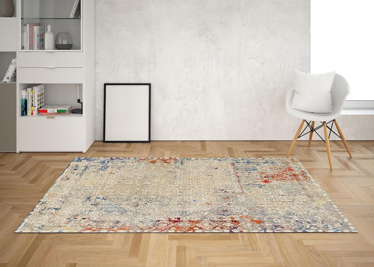 Diadora Otantic Palace Krem 3 mm Polyester Yıkanabilir İnce Kaymaz Taban Dikdörtgen Makine Dokuma Salon Halısı 90x150 cm