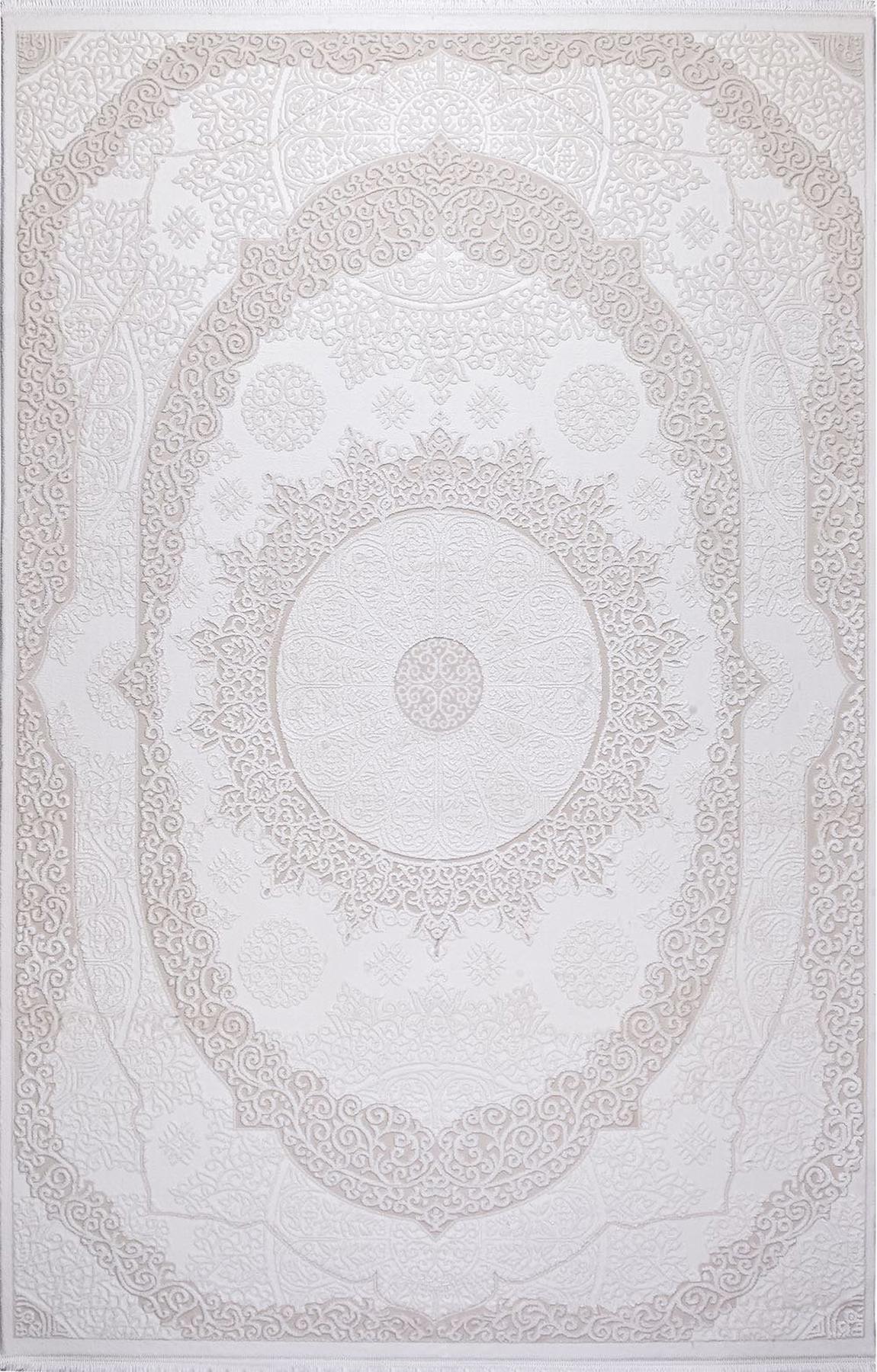 Kreasyon Halı Elkenz 7552 Krem 12 mm Akrilik Yıkanabilir Kalın Pamuk Taban Dikdörtgen Makine Dokuma Salon Halısı 125x200 cm