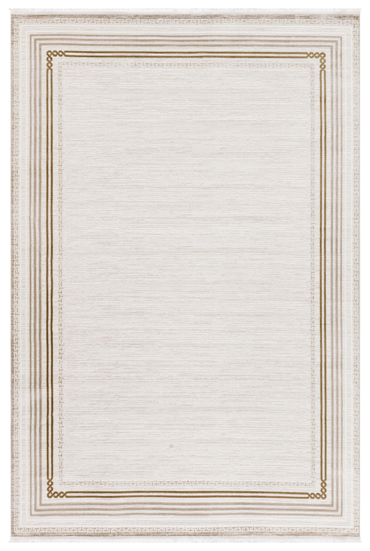 İpek Mekik Halı Morita 1604A Bej 5 mm Polyester Yıkanabilir İnce Kaymaz Pamuk Taban Geometrik Dikdörtgen Makine Dokuma Antre-Çocuk Odası-Salon-Yatak Odası Halısı 100x200 cm