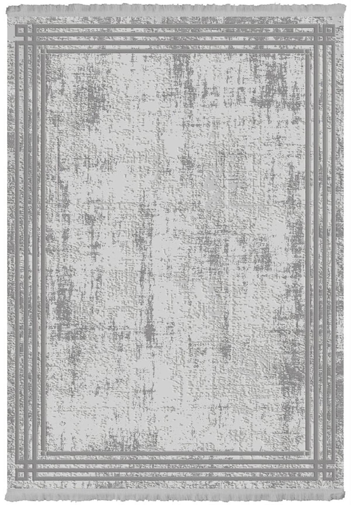 İpek Mekik Halı Sardes 6616A Gri 11 mm Akrilik Yıkanabilir Orta Kaymaz Pamuk Taban Dikdörtgen Makine Dokuma Antre-Çocuk Odası-Salon-Yatak Odası Halısı 180x350 cm
